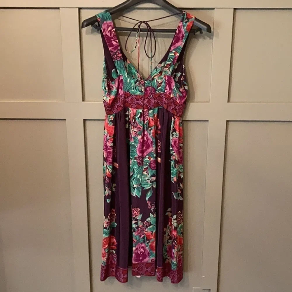 PLENTY by Tracy Reece 100% Silk Floral Sleeveless Dress